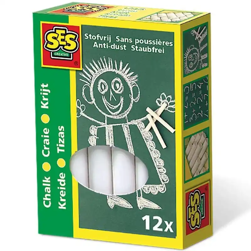 SES táblakréta 12 darabos készlet - fehér Árcsökkenés