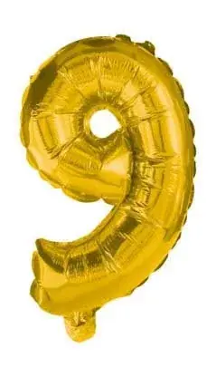 Arany Gold óriás 9-es szám fólia lufi 85 cm Árcsökkenés