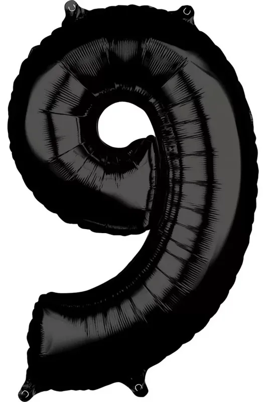 Ne maradj le Black Szám 9 Fólia lufi 66x43 cm