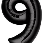 Biztonságos fizetés Fekete Black óriás szám fólia lufi 9-es, 86x55 cm