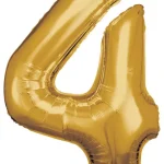 Arany Gold óriás szám fólia lufi 4-es, 86x66 cm Outlet