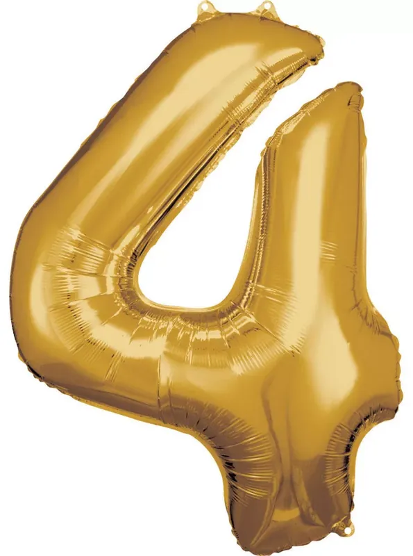 Arany Gold óriás szám fólia lufi 4-es, 86x66 cm Outlet