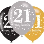 Nézd meg most Happy Birthday 21 Gold léggömb, lufi 6 db-os 11 inch (27,5 cm)