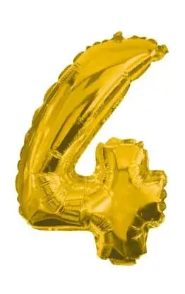 Akciós ár Arany Gold óriás 4-es szám fólia lufi 85 cm