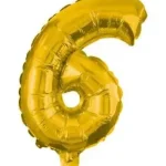 Bestseller Arany Gold óriás 6-os szám fólia lufi 85 cm