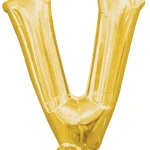 Exkluzív ajánlat Arany Gold mini V betű fólia lufi 33 cm