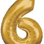 Arany Gold óriás szám fólia lufi 6-os, 86x58 cm Azonnal elérhető