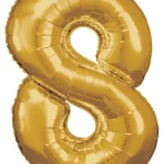 Alacsony ár Gold, Arany óriás szám fólia lufi 8-as, 83*55 cm
