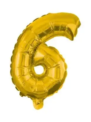 Utolsó esély Arany Gold mini 6-os szám fólia lufi 35 cm
