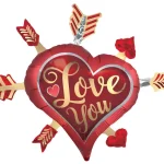 I love You Arrows fólia lufi 86 cm Expressz kézbesítés
