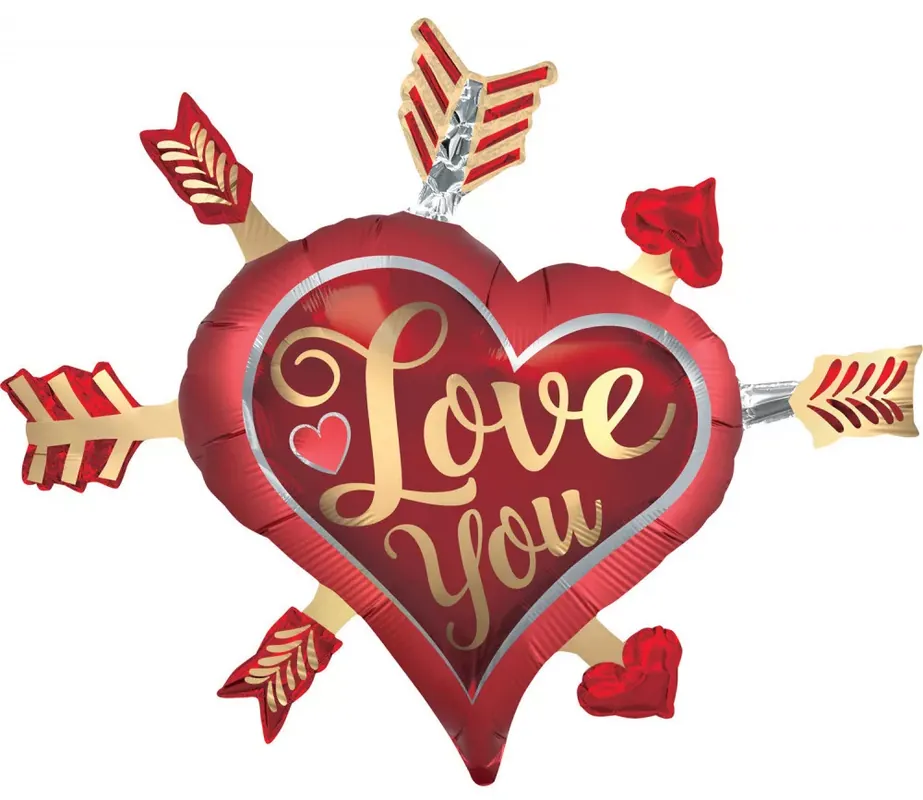 I love You Arrows fólia lufi 86 cm Expressz kézbesítés