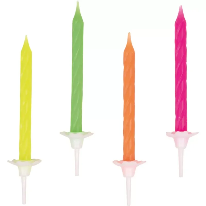 Árcsökkenés Színes Neon Happy Birthday tortagyertya, gyertya szett 10 db-os