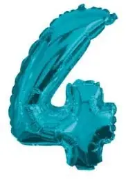 Mini 4-es Blue szám fólia lufi 32 cm Szezonális akció