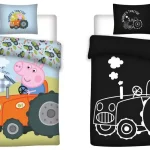 Peppa malac George‘s Tractor sötétben világító gyerek, ovis ágyneműhuzat 100x135cm, 40x60cm Biztonságos fizetés