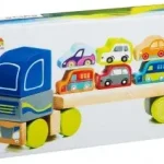 Cubika Fa kamion autószállító utánfutóval - 32 cm Szuper ajánlat