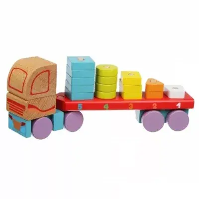 Cubika Fa kamion fakockákkal - 32 cm Akciós ár