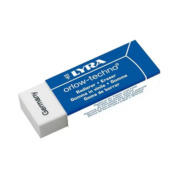 Biztonságos vásárlás Radír LYRA 30 orlow-techno papírtokos 42x18x11 mm fehér