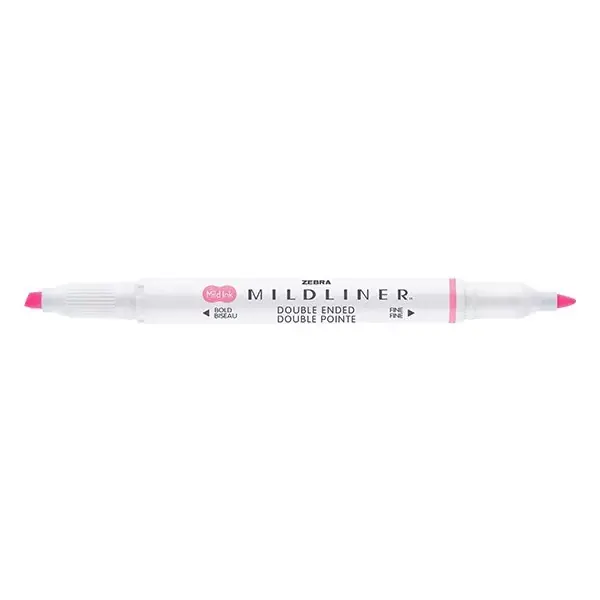 Olcsóbb Szövegkiemelő kétvégű ZEBRA Mildliner fluorescent 1,4-4,0 mm rózsaszín