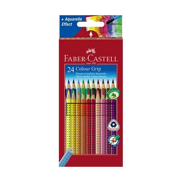 Gyors kiszállítás Színes ceruza FABER-CASTELL Grip háromszögletű 24 darabos
