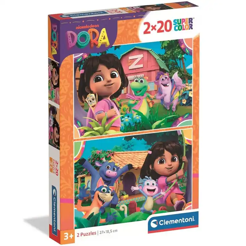 Rendeld meg most Dóra a felfedező 2x20db-os Supercolor puzzle - Clementoni