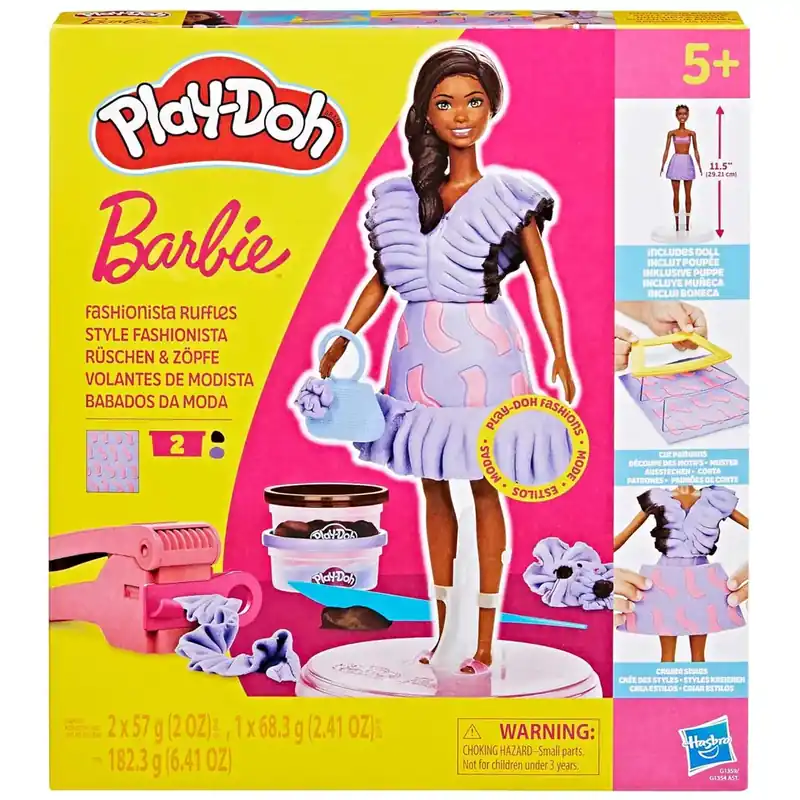 Play-Doh Barbie Fashionista fodros ruhák gyurma szett babával - Hasbro Árcsökkenés