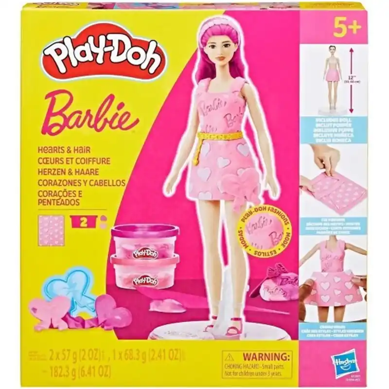 Legnépszerűbb Play-Doh Barbie szívek és hajkorona gyurma szett babával - Hasbro
