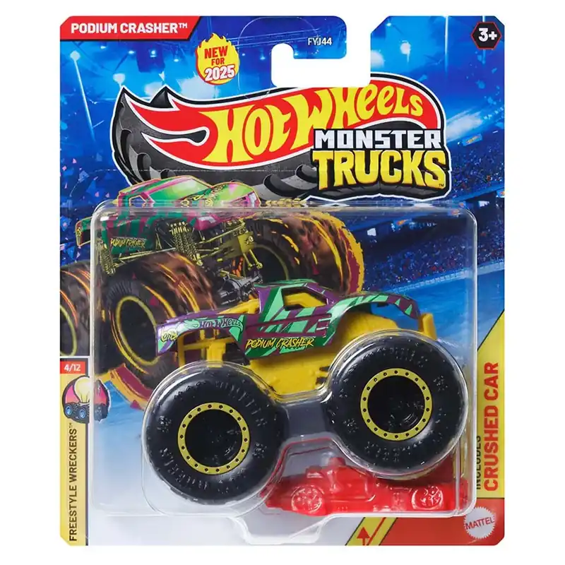 Hot Wheels Monster Trucks Podium Crasher kisautó 1/64 - Mattel Akciós ár