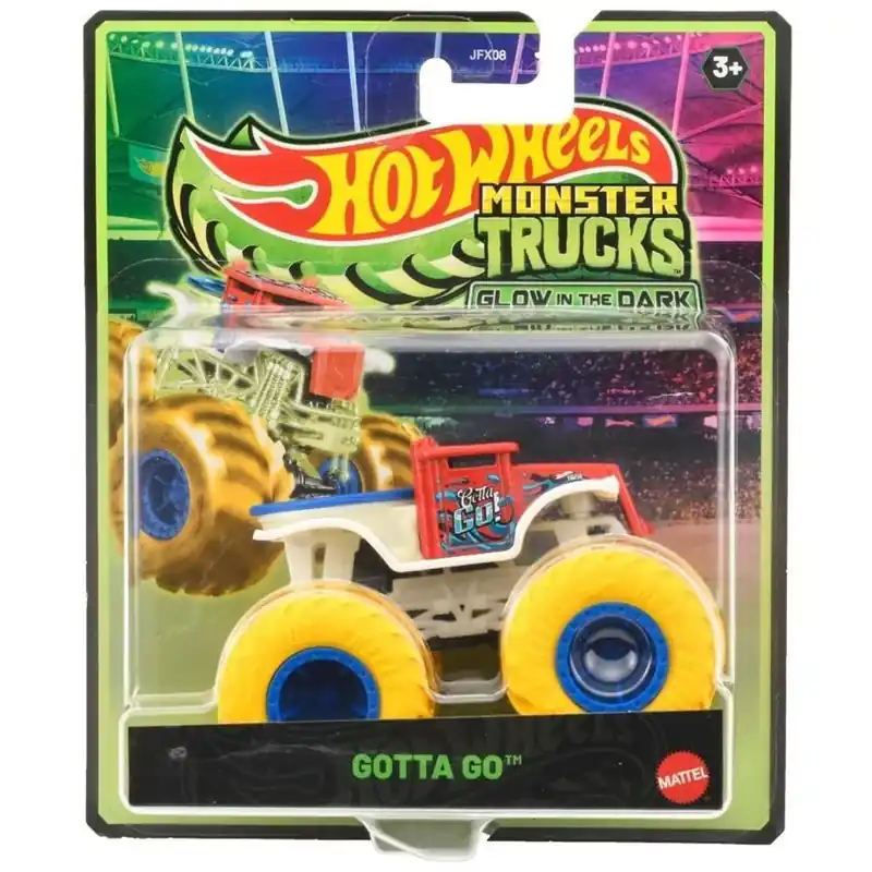 Hot Wheels Monster Trucks Gotta Go sötétben világító kisautó 1/64 - Mattel Alacsony ár
