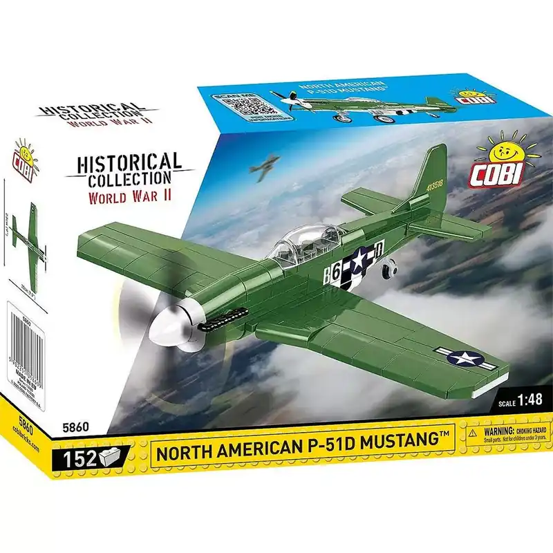 Biztonságos fizetés COBI Mustang P-51D vadászrepülőgép építőjáték (5860)