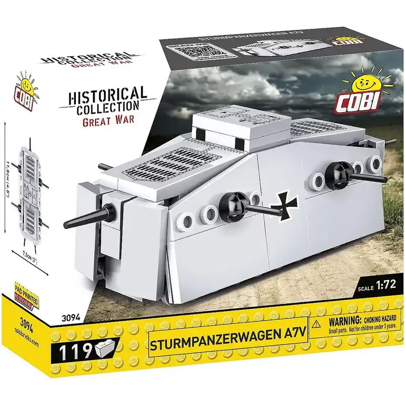 COBI Sturmpanzerwagen A7V német harckocsi építőjáték (3094) Szuper akció