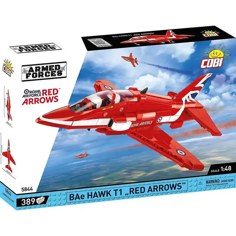 Árcsökkenés COBI BAe Hawk T1 „Red Arrows” repülőgép építőjáték (5844)