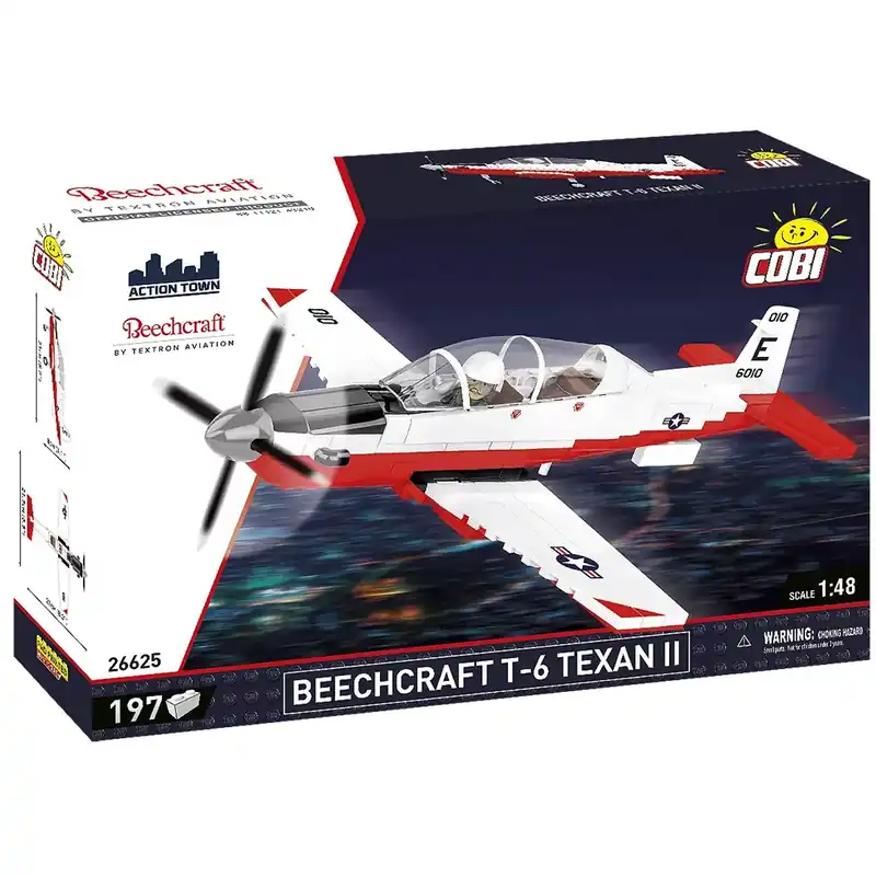 COBI Beechcraft T-6 Texan II piros-fehér építőjáték (26625) Gyors kiszállítás