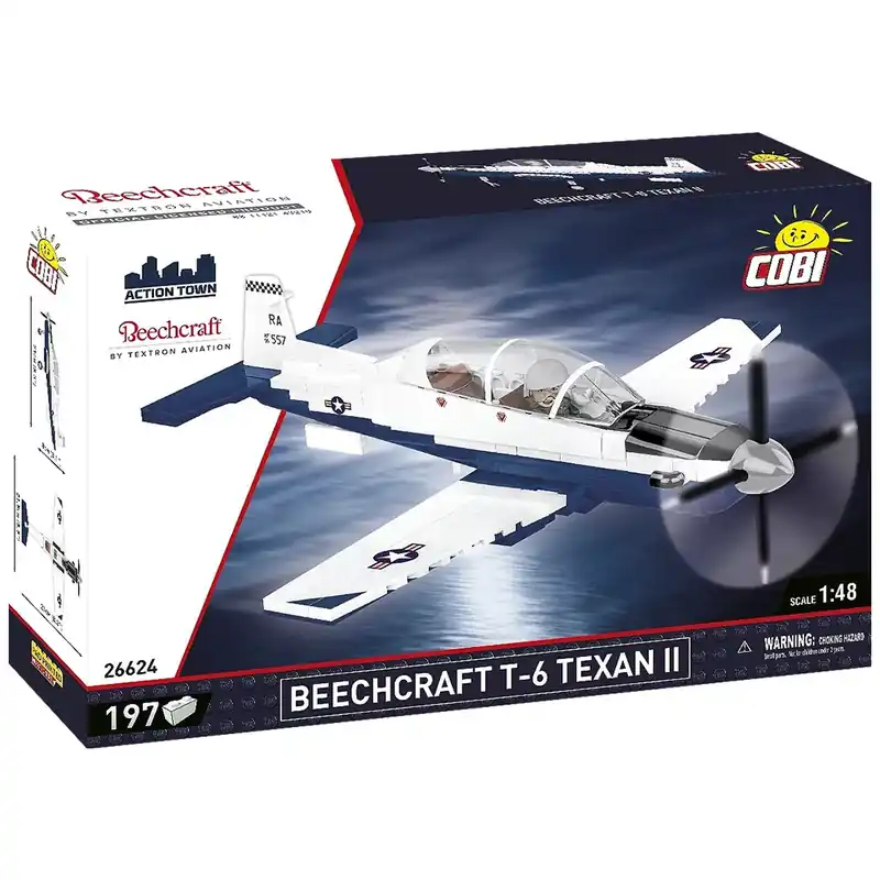 Expressz kézbesítés COBI Beechcraft T-6 Texan II kék-fehér építőjáték (26624)