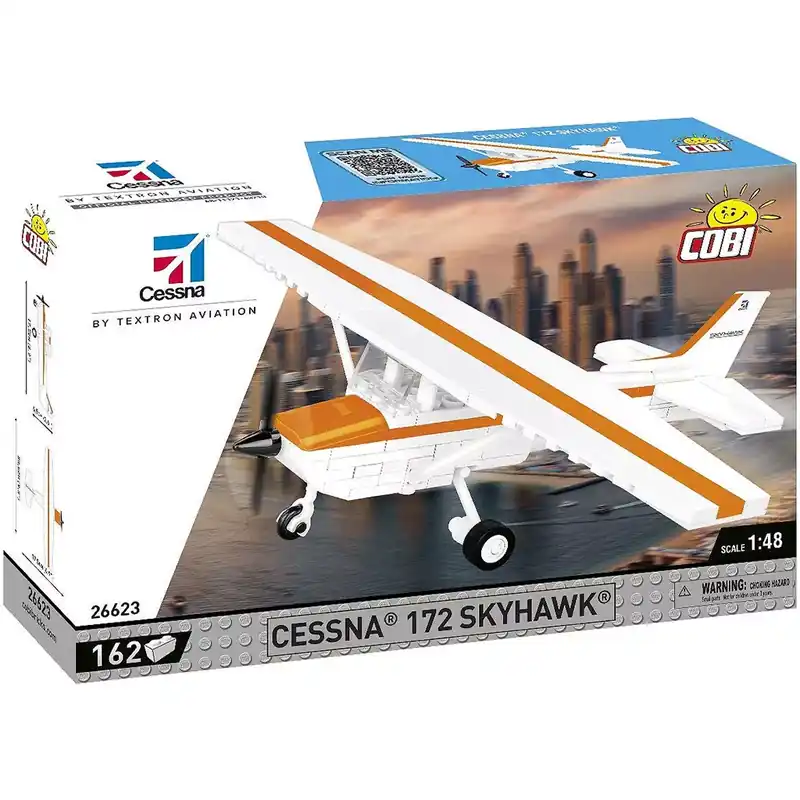 Gyors kiszállítás COBI Cessna 172 Skyhawk narancs-fehér építőjáték (26623)