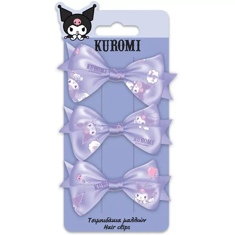 Korlátozott ajánlat Luna Kuromi 3db-os masnis hajcsat szett