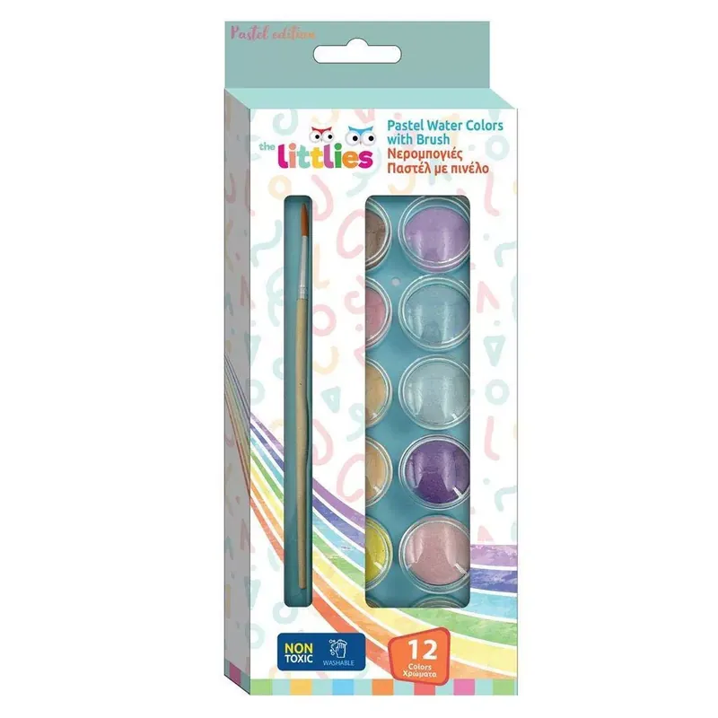 Árcsökkenés The Littlies Vízfesték 12db pasztell színnel és ecsettel