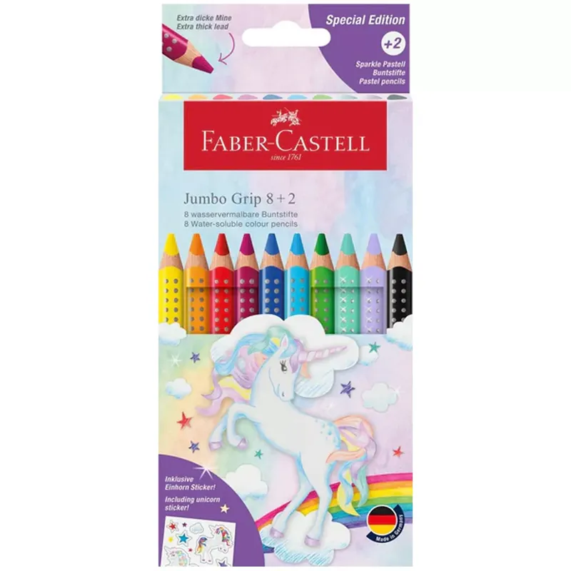 Újdonság Faber-Castell Jumbo GRIP unikornisos színes ceruza szett 8+2db