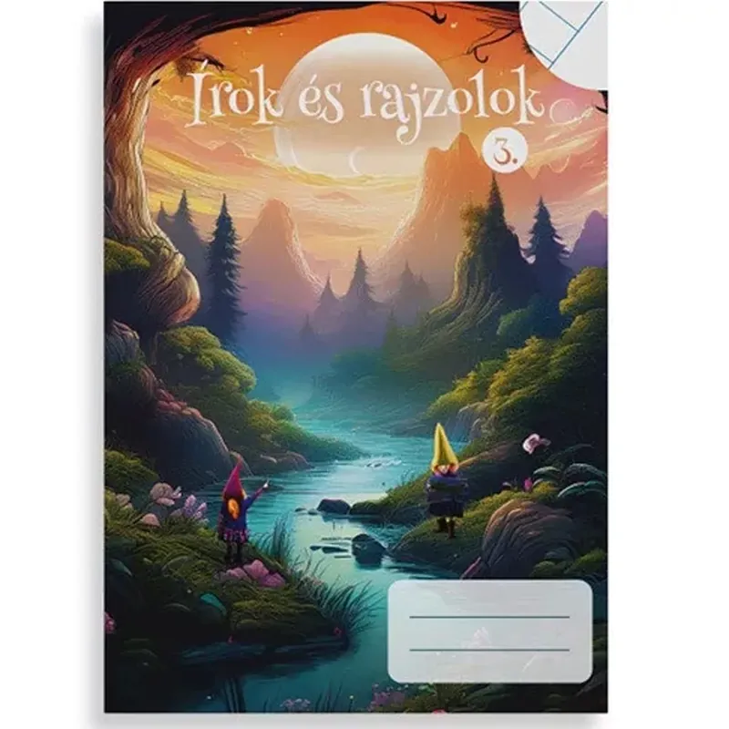 Csak ma Írok és rajzolok 3. osztályos 2 az 1-ben vonalas és sima füzet A/5