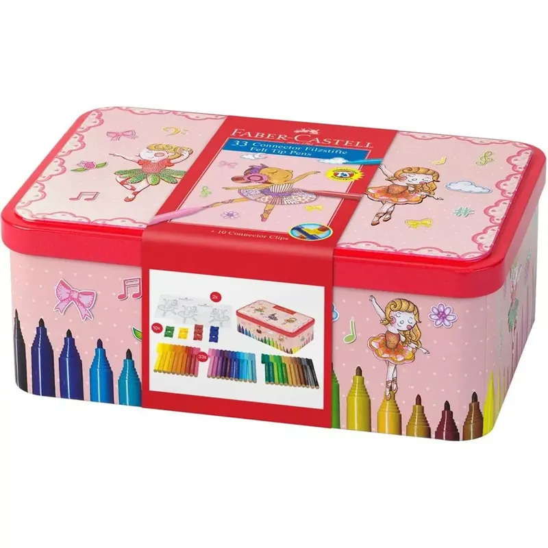 Faber Castell Connector filctoll készlet 33db-os Ballerina mintás fém dobozban Különleges ajánlat