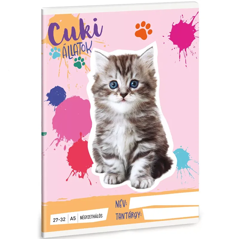 Újdonság Ars Una Cuki Állatok - Perzsa cica kockás füzet A/5 27-32