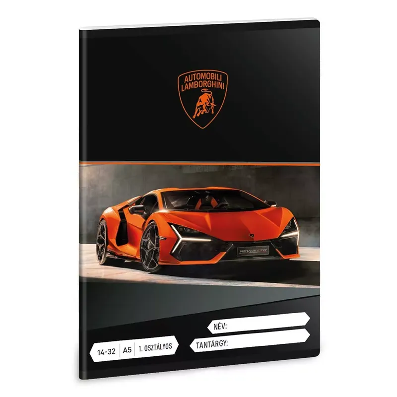 Olcsó Ars Una Narancssárga Lamborghini A/5 1.osztályos vonalas füzet 14-32