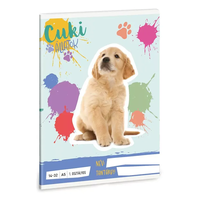 Végkiárusítás Ars Una Cuki Állatok - Golden Retriever A/5 1.osztályos vonalas füzet 14-32
