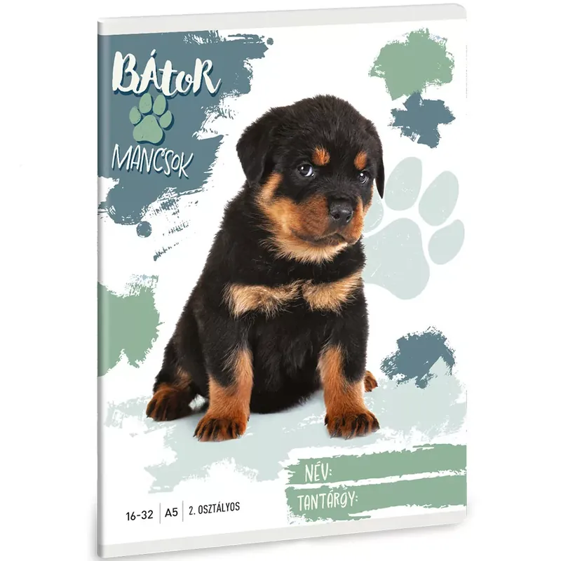 Ars Una Bátor Mancsok - Rottweiler 2. osztályos vonalas füzet A/5 16-32 Alacsony ár