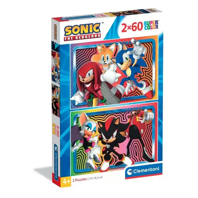 Kiárusítás Sonic a sündisznó 2x60db-os supercolor puzzle - Clementoni