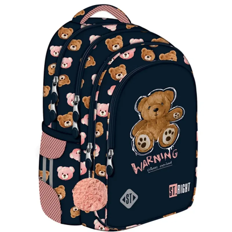 Biztonságos vásárlás St.Right Teddy Bear macis iskolatáska, hátizsák BP58 40x28x18cm