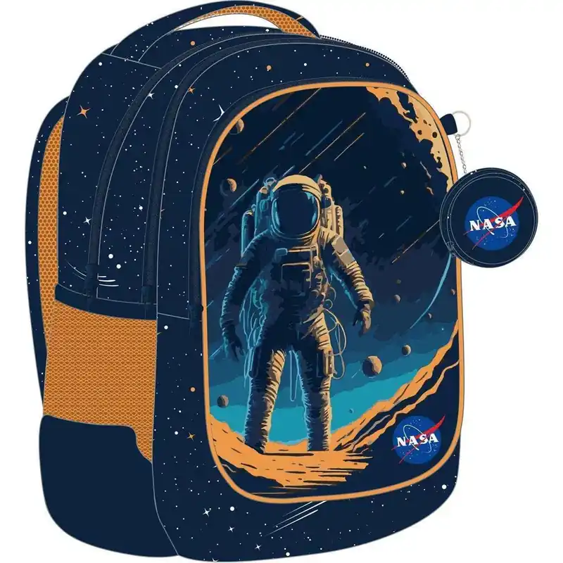 Exkluzív ajánlat Luna NASA lekerekített 3 rekeszes iskolatáska, hátizsák 32x18x43cm