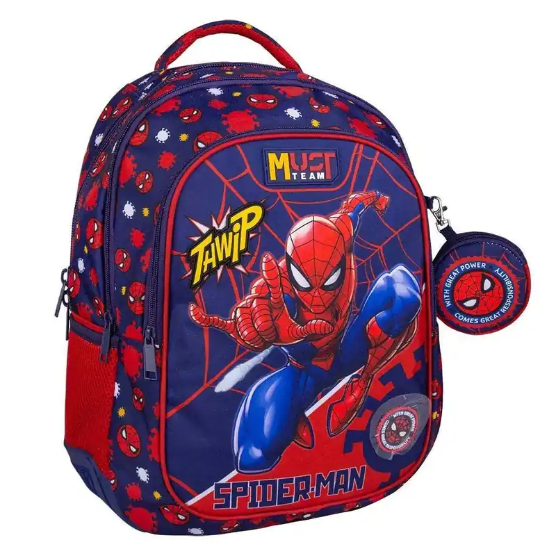 Luna Must Team Pókember Thwip lekerekített 3 rekeszes iskolatáska, hátizsák 32x18x43cm Bestseller