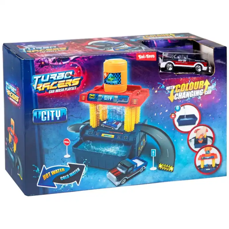 Szuper ajánlat Turbo Racers Autómosó pályaszett kisautóval több színváltozatban