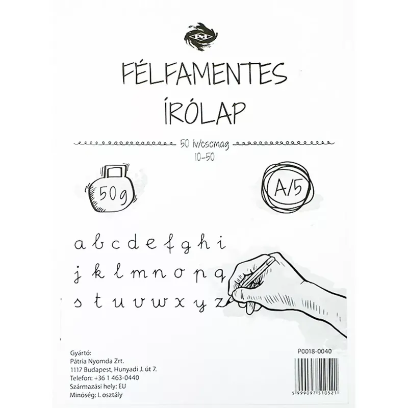 Félfamentes írólap 10-50 A/5 50db-os csomag Árcsökkenés