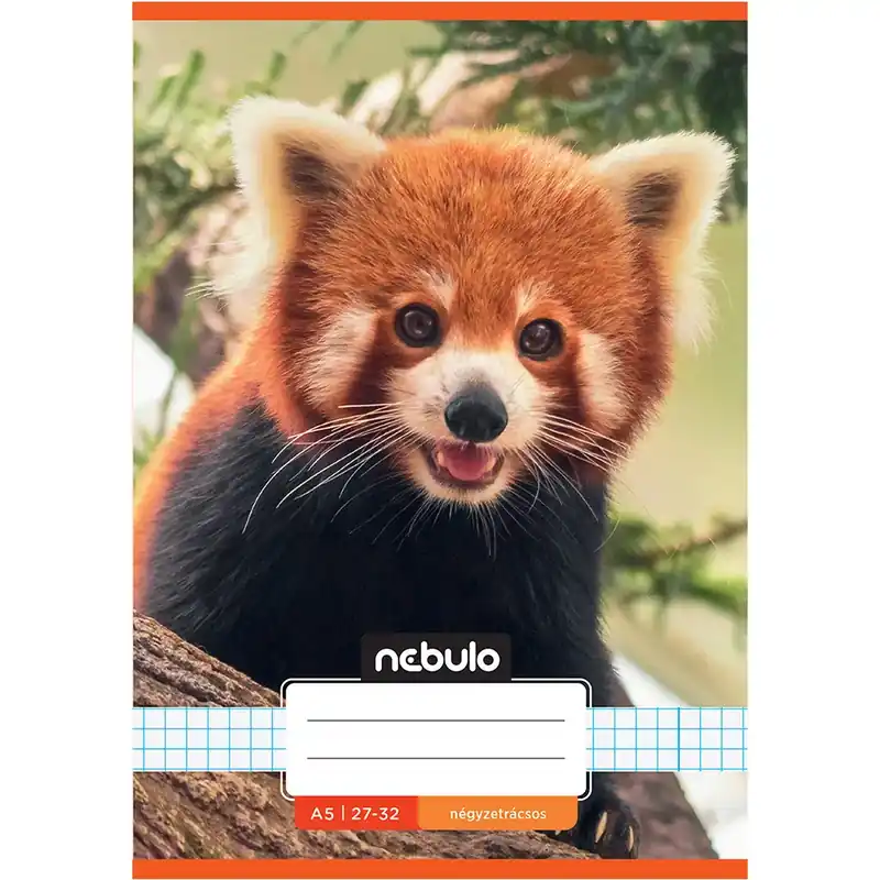 Nebulo Tűzött vörös panda mintás kockás füzet 27-32 A/5 Olcsó